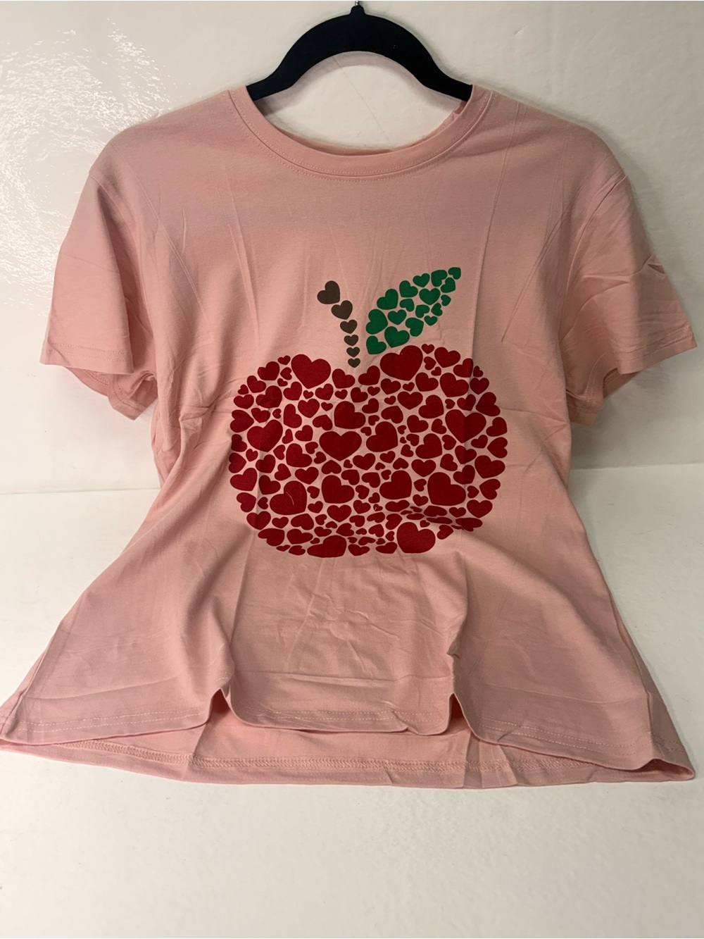 Perfect Teacher short Sleeve Tee with Red Heart Apple Graphic